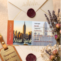 New York Trip Surprise Boarding Pass