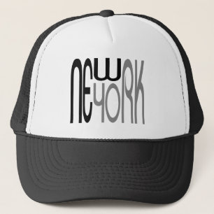 New-York-Typography Black-Grey Trucker Hat
