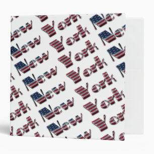 New York Typography City USA American Flag Colours Binder
