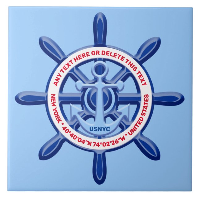 New York, United States, Customizable, Sea Travel Tile (Front)