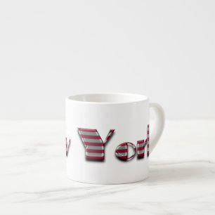 New York, USA American Flag Colours Typography Espresso Cup