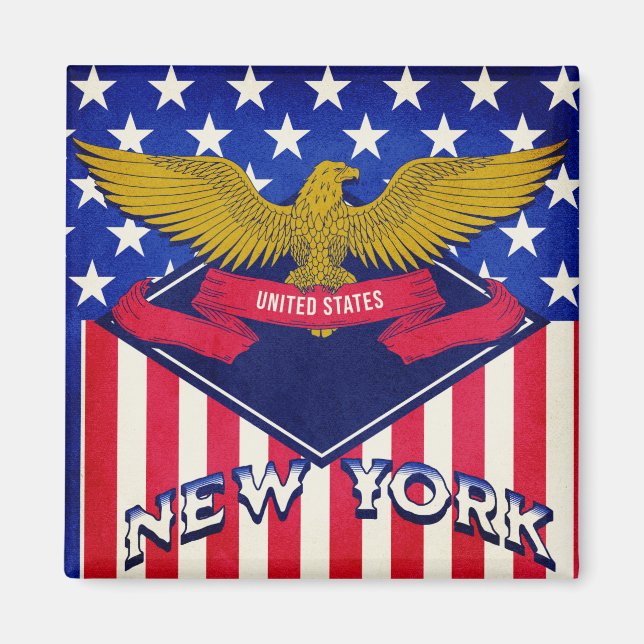 New York USA Flag Magnet (Front)