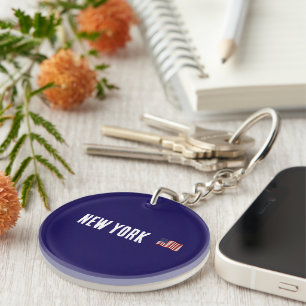 New York/USA Flag Trendy Keychain