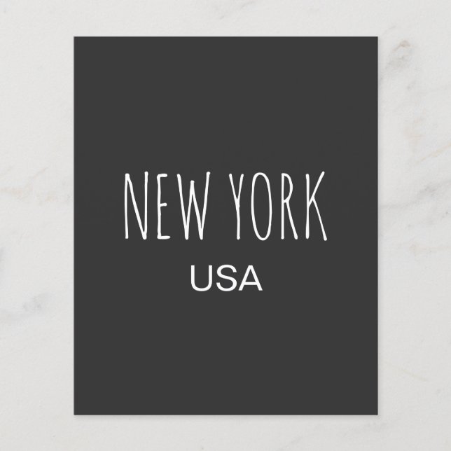 New York USA Minimalist Typography Design Flyer (Front)