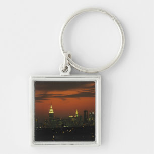 New York, USA. Skyline of uptown Manhattan 2 Keychain