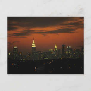 New York, USA. Skyline of uptown Manhattan 2 Postcard