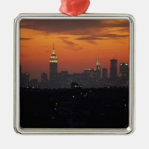 New York, USA. Skyline of uptown Manhattan Metal Ornament