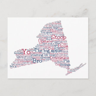 New York USA Slang Word Art Map Postcard