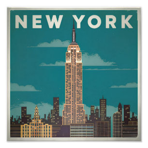 New York USA vintage Photo Print
