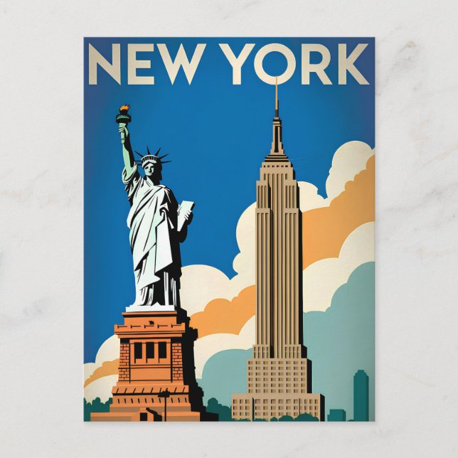 New York USA vintage Postcard (Front)