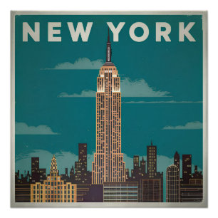 New York USA vintage Poster