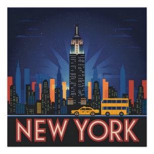 New York USA vintage Poster