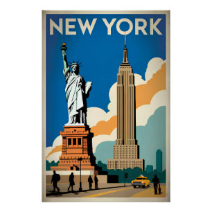New York USA vintage Poster
