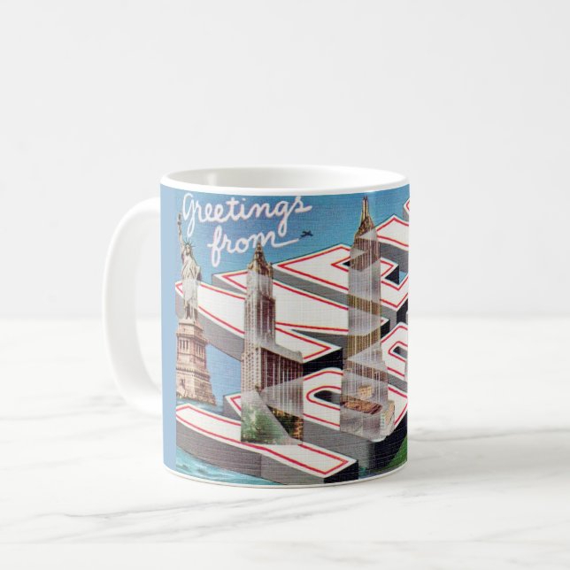 New York Vintage Landmarks Mug (Front Left)