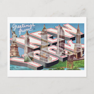 New York Vintage Landmarks Postcard