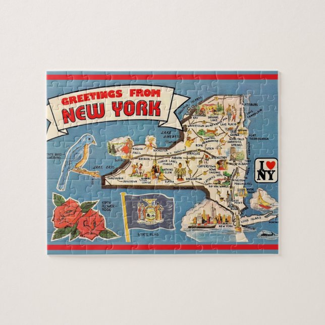 New York Vintage Map Puzzle (Horizontal)