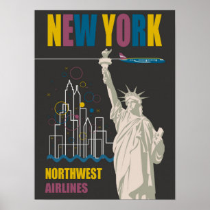New York Vintage Northwest Airlines Poster