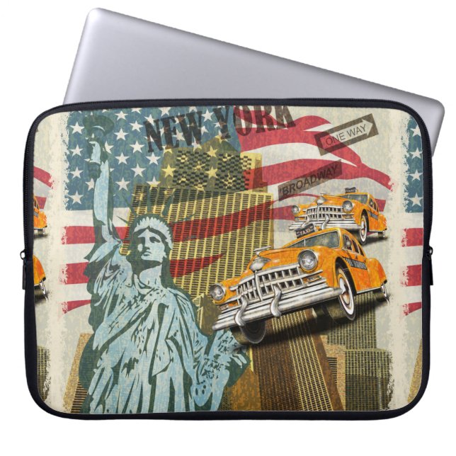 New York vintage poster. Laptop Sleeve (Front)
