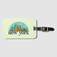 New York Vintage Retro City Skyline Cityscape Art