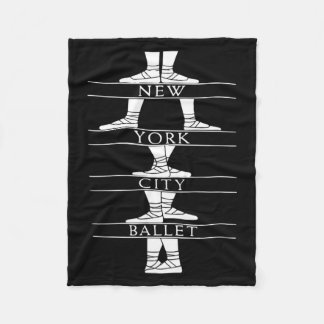 New York Vintage Retro Style Design Ballet Dancing Fleece Blanket