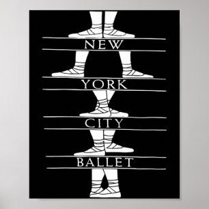New York Vintage Retro Style Design Ballet Dancing Poster
