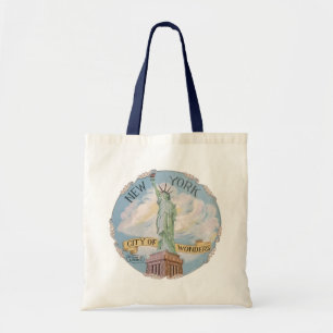 New York vintage Statue of Liberty City of Wonders Tote Bag
