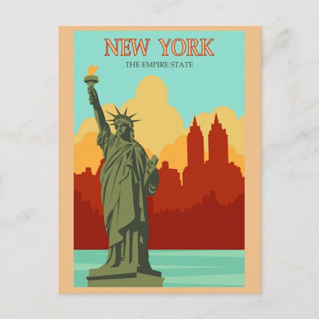 New York Vintage Style Travel Postcard  (Front)