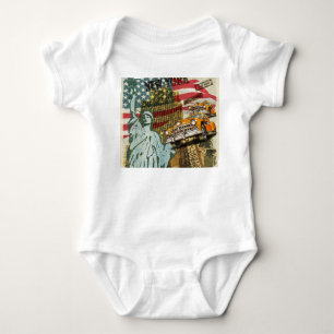 New York vintage travel poster. Baby Bodysuit