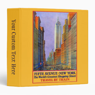 New York Vintage Travel Poster custom binders