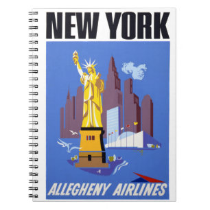 New York Vintage Travel Poster Notebook