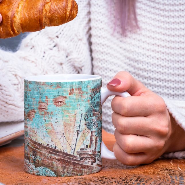 New York Wall Mural Mug with Ship and Eye Painting (Creator Uploaded)