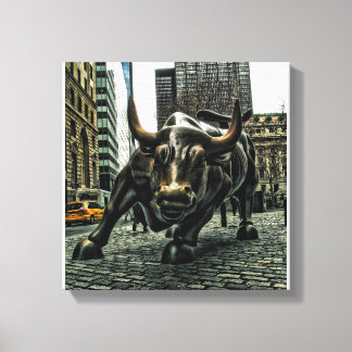 New York Wall Street Bull sur toile
