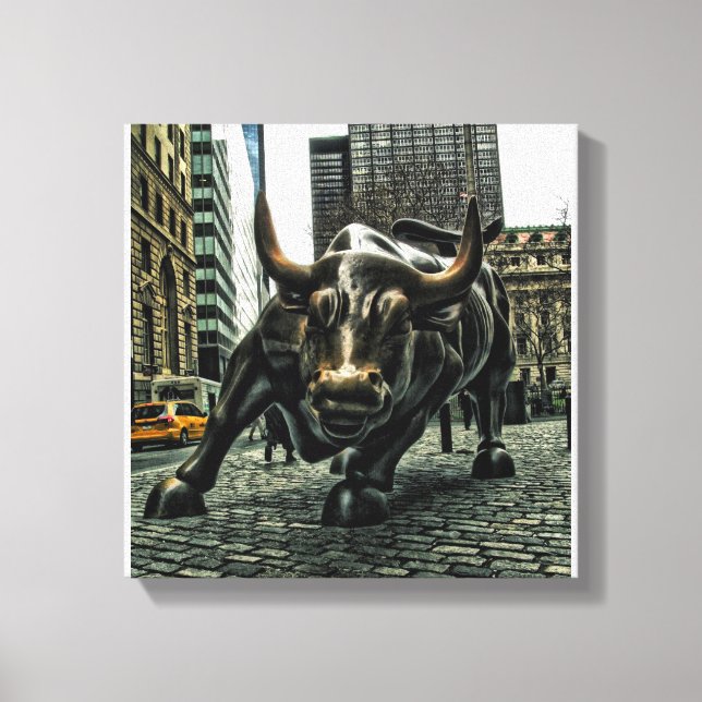 New York Wall Street Bull sur toile (Recto)