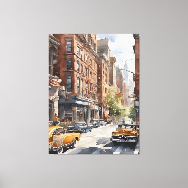 New York watercolor art Canvas Print (Front)