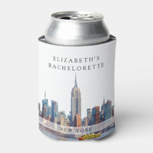 New York Watercolor Bachelorette Weekend Can Cooler