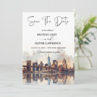 New York Watercolor Skyline Destination