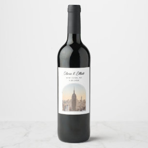 New York Wedding Favour Personalized Wine Label