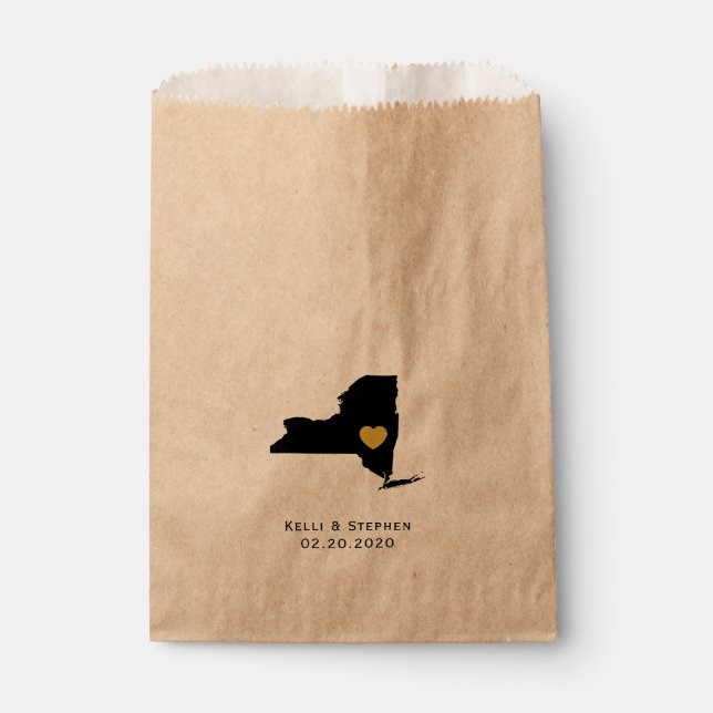 New York Wedding Favour Treat Sacks, Gift Bags (Front)