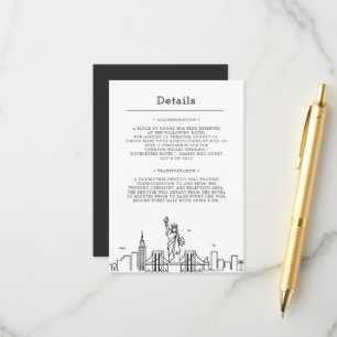 New York Wedding   Guest Details Information Enclosure Card