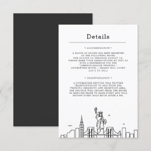New York Wedding   Guest Details Invitation