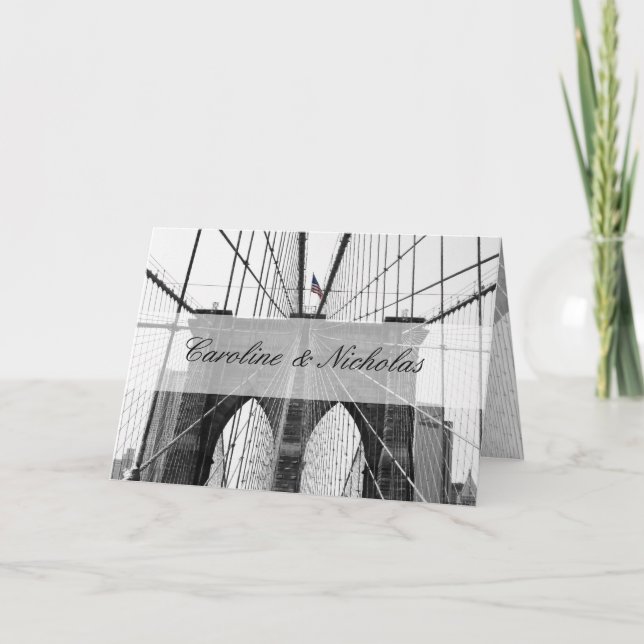 New York Wedding NYC Brooklyn Bridge Invitation (Front)