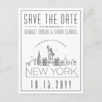 New York Wedding | Stylized Skyline Save the Date