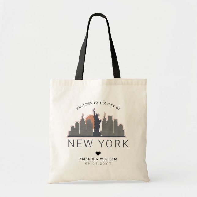 New York Wedding | Stylized Skyline Tote Bag (Front)