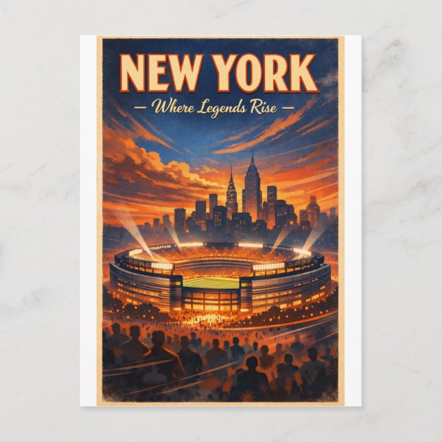 NEW YORK – Where Legends Rise Postcard (Front)
