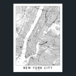 New York White Map Poster<br><div class="desc">A simple map of New York</div>