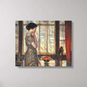 New York Window in Winter (by Childe Hassam) Canvas Print