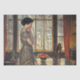 New York Window in Winter (by Childe Hassam) Tissue Paper