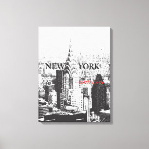 New York with Love Poster Canvas Print