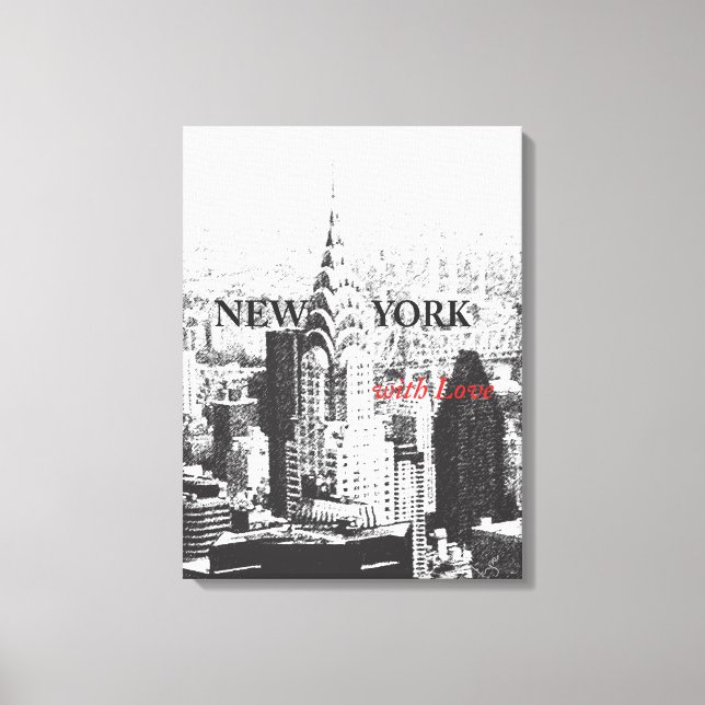 New York with Love Poster Canvas Print (Front)