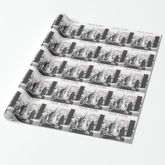 New York with Love Wrapping Paper (Unrolled)